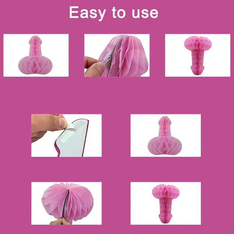 Enfeite de Papel Colmeia para Chá de Lingerie (Kit 1 ou 6 pçs)