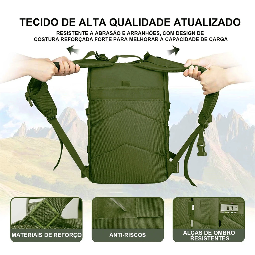 Mochila tática resistente a água grande capacidade de armazenamento