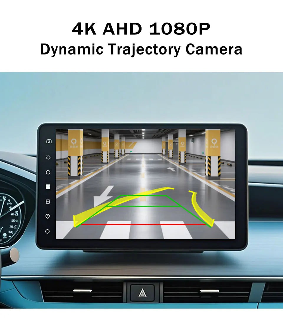 Camera de Ré 4k ahd 1080p trajetória dinâmica inteligente câmera de visão traseira do carro visão noturna de 180 graus com linha de pista de estacionamento