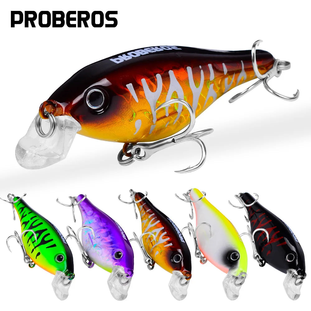 Proberos 1pc simulação flutuante crankbait isca de pesca, 11.5g biônico artificial wobbler isca, acessórios de pesca para baixo pique