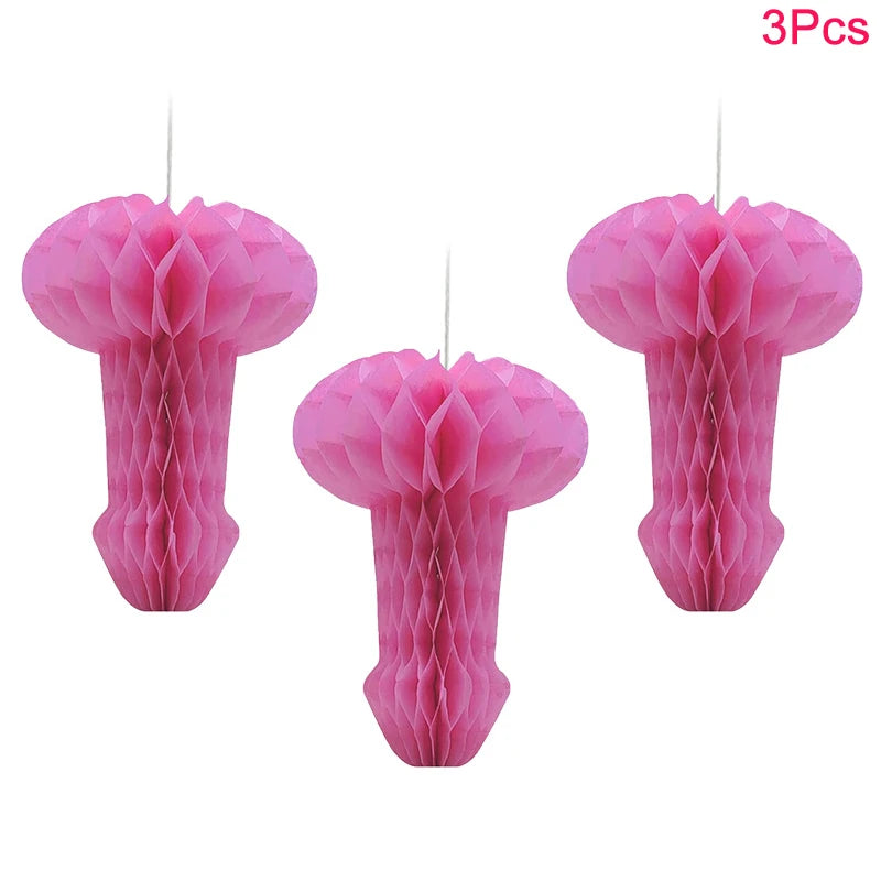 Enfeite de Papel Colmeia para Chá de Lingerie (Kit 1 ou 6 pçs)