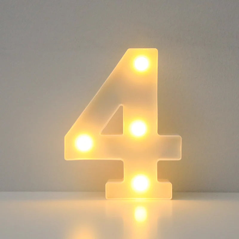 Letras e Números de LED (16cm) – Luminária Decorativa