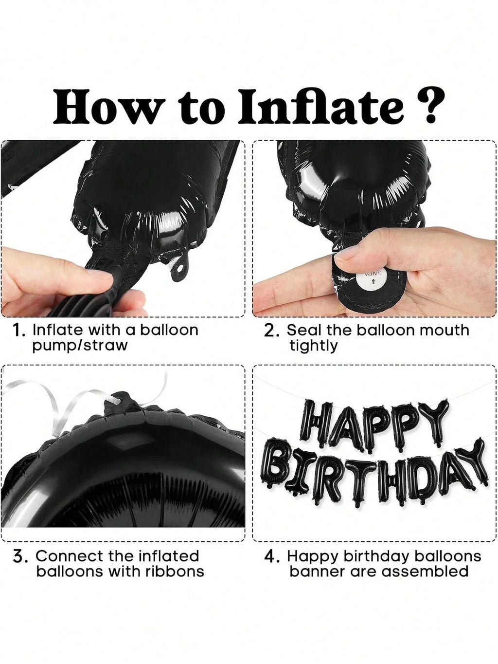 Combo Decoração de Festa Preto e Azul – Balões e Pétalas