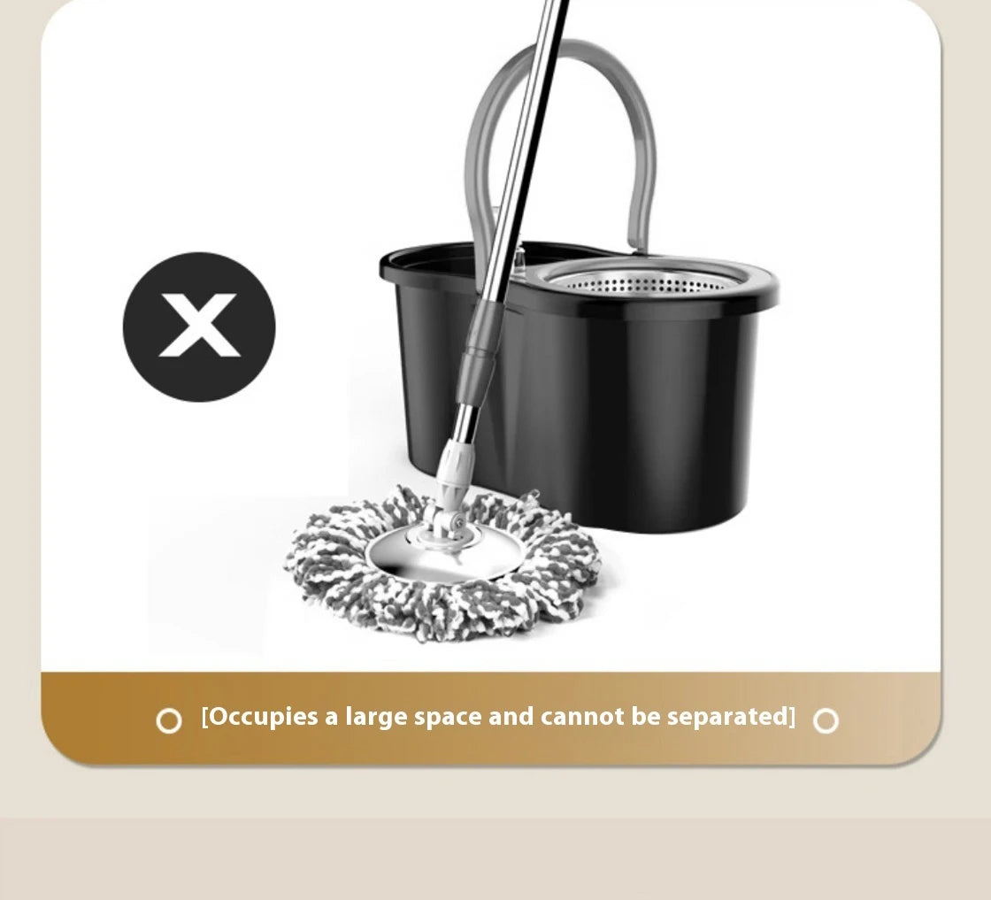 Conjunto de esfregão giratório balde separação de sujeira + garrafa de adição de produtos