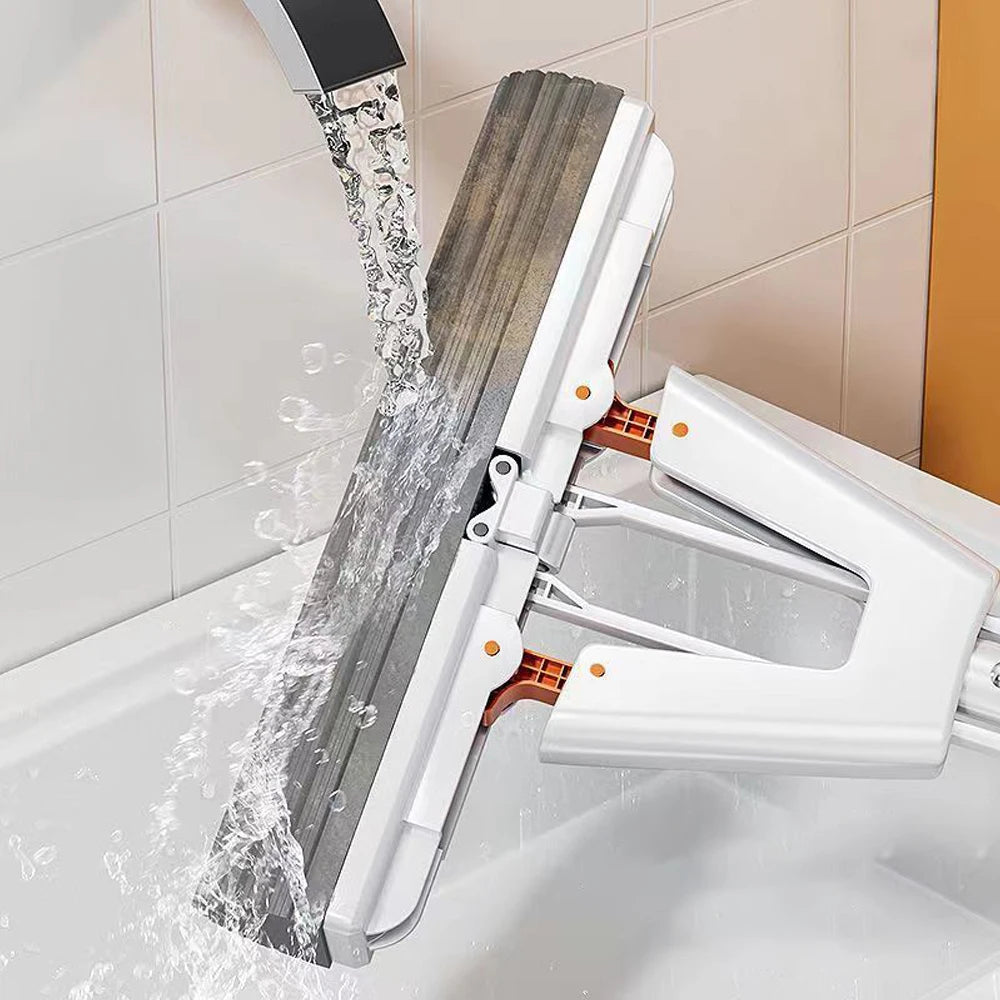 Esfregão mop de borracha com drenagem automática espremida mágico, auto-limpeza, esponja reutilizável