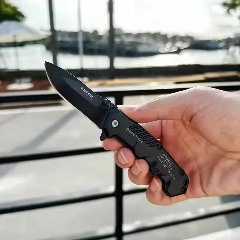 Canivete tático lamina em aço inoxidável