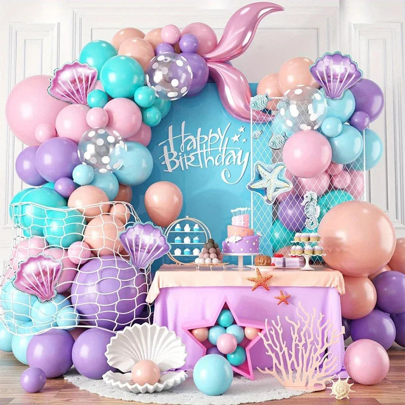 Kit de Balões Sereia e Fundo do Mar – 127 Peças