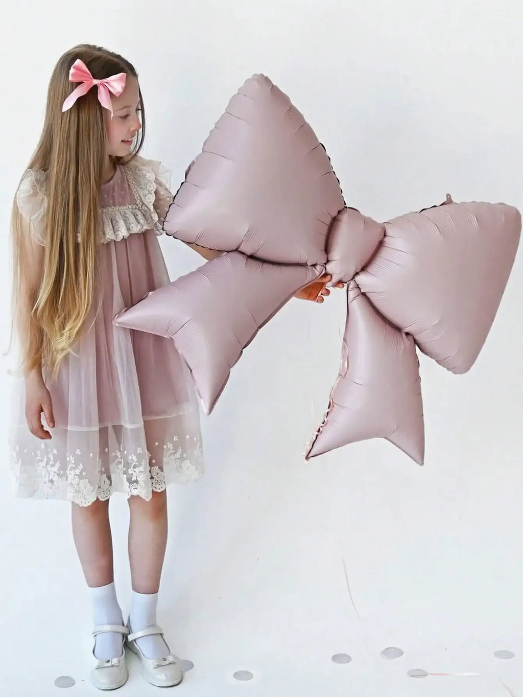 Kit Balão Metalizado Laço Rosa