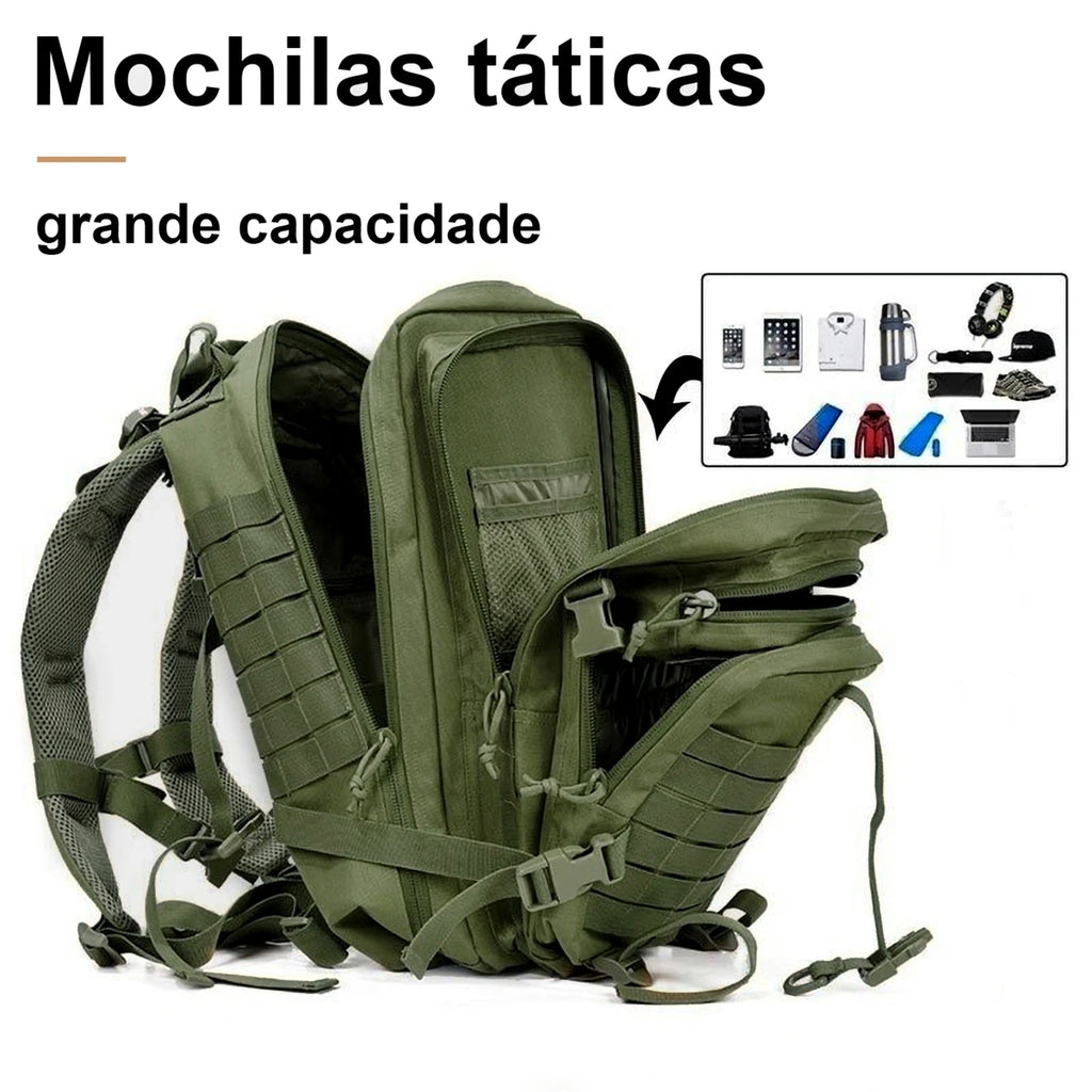 Mochila tática resistente a água grande capacidade de armazenamento