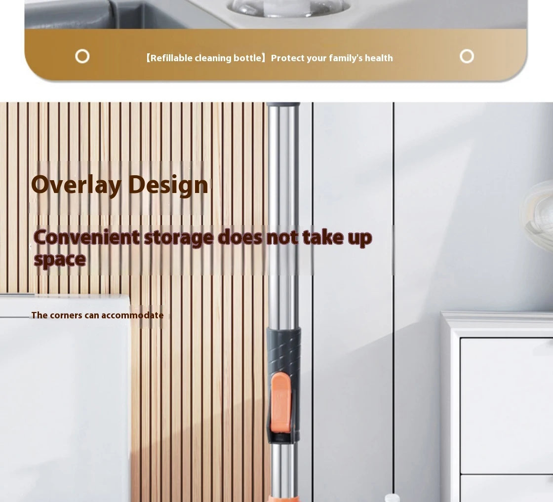 Conjunto de esfregão giratório balde separação de sujeira + garrafa de adição de produtos