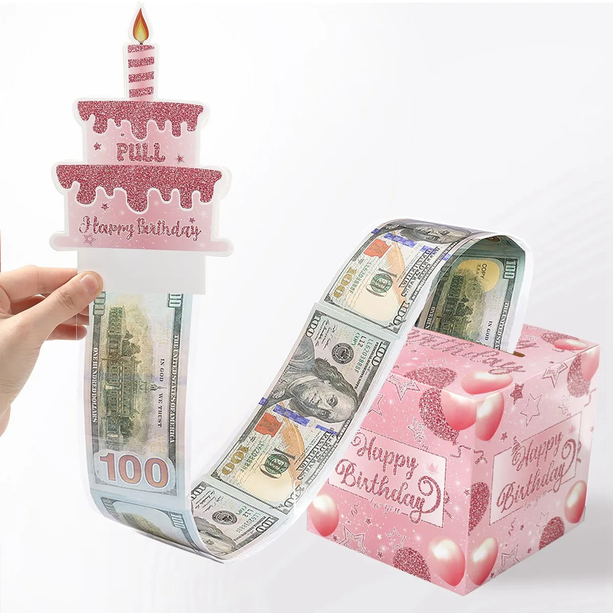 Caixa Puxa Dinheiro com Cartão – Presente Surpresa de Aniversário