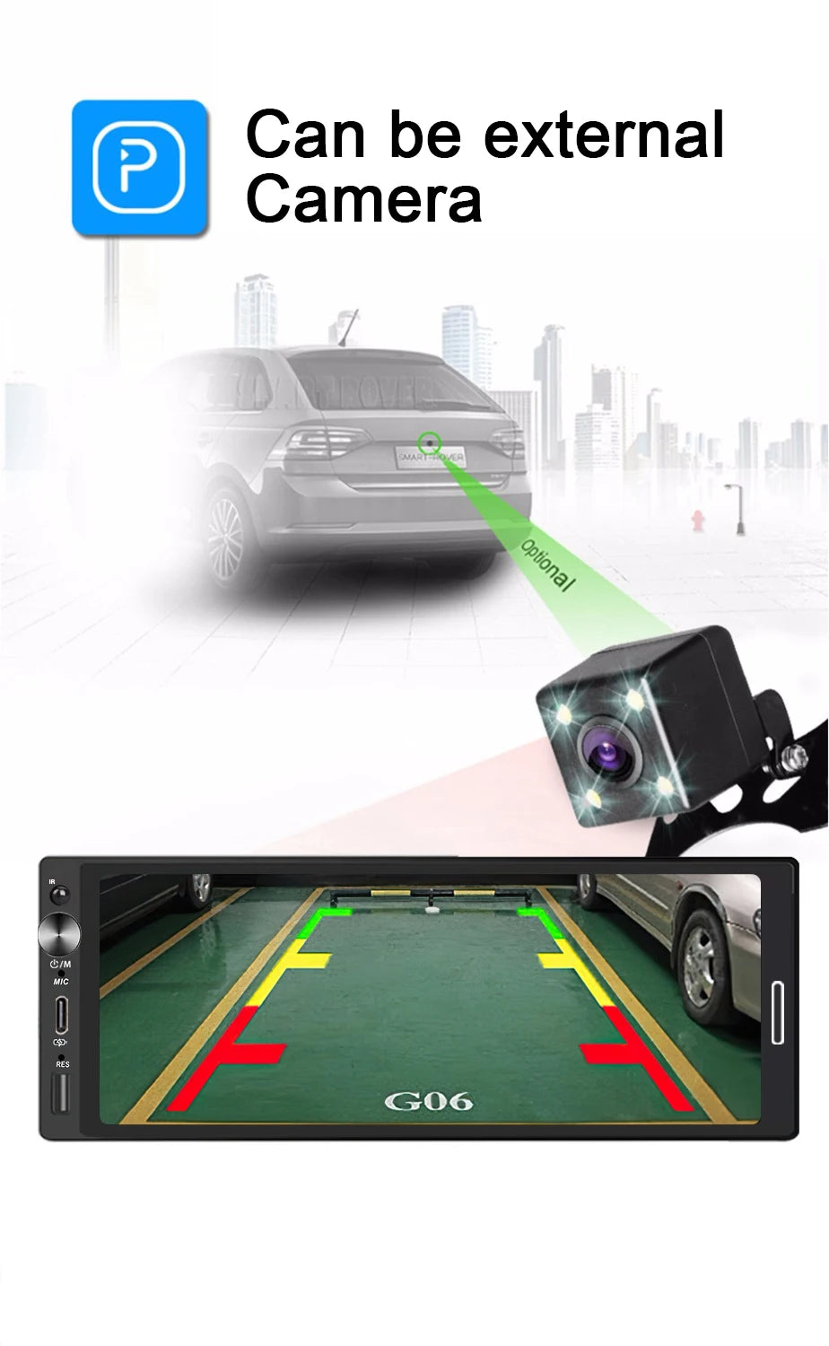 Multi mídia Hd tela touch carplay/bluetooth 5.0/AUX/Fm Radio