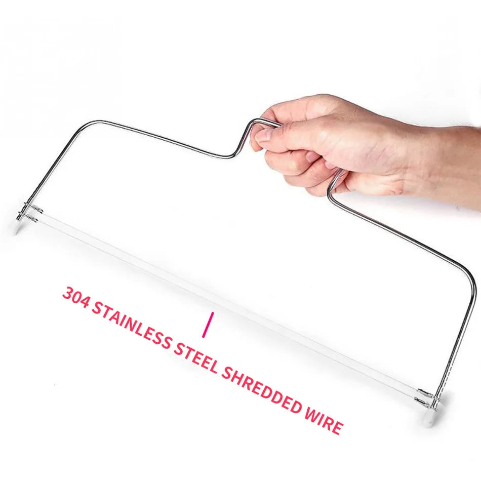 1/2 pçs linha de altura ajustável bolo corte slicer aço inoxidável